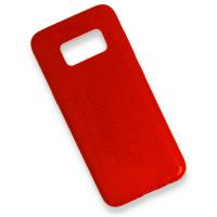 Newface Samsung Galaxy S8 Kılıf Simli Katmanlı Silikon - Kırmızı