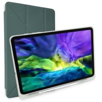 Newface Samsung Galaxy T970 Tab S7 Plus 12.4 Kılıf Kalemlikli Mars Tablet Kılıfı - Koyu Yeşil