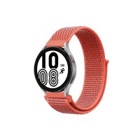 Newface Samsung Galaxy Watch 6 Hasırlı Cırtcırtlı Kordon - Turuncu