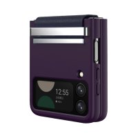 Newface Samsung Galaxy Z Flip 3 Kılıf Belt Flip Kapak - Mor
