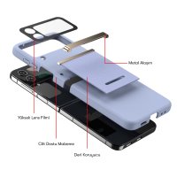 Newface Samsung Galaxy Z Flip 3 Kılıf Belt Flip Kapak - Siyah