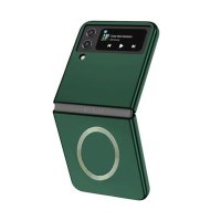 Newface Samsung Galaxy Z Flip 3 Kılıf Mata Fold Kapak - Koyu Yeşil