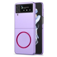 Newface Samsung Galaxy Z Flip 3 Kılıf Mata Fold Kapak - Lila