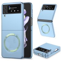 Newface Samsung Galaxy Z Flip 3 Kılıf Mata Fold Kapak - Sierra Blue