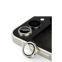 Newface Samsung Galaxy Z Flip 5 Valdez Metal Kamera Lens - Krem