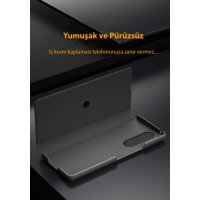 Newface Samsung Galaxy Z Fold 3 Kılıf Fold Karbon Kapak - Siyah