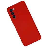 Newface Tecno Camon 18 Kılıf Nano içi Kadife Silikon - Kırmızı