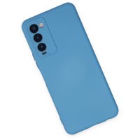 Newface Tecno Camon 18P Kılıf Nano içi Kadife  Silikon - Mavi