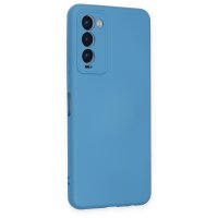 Newface Tecno Camon 18P Kılıf Nano içi Kadife  Silikon - Mavi