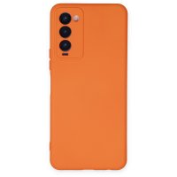 Newface Tecno Camon 18P Kılıf Nano içi Kadife  Silikon - Turuncu