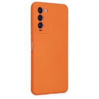 Newface Tecno Camon 18T Kılıf Nano içi Kadife Silikon - Turuncu