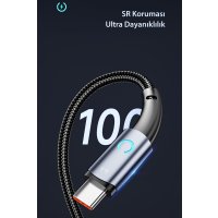 Newface Toocki TQ-X02F 1M 66W Hasırlı Usb to Type-C PD Hızlı Şarj Kablosu - Mavi