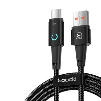 Newface Toocki TQ-X02F 1M 66W Hasırlı Usb to Type-C PD Hızlı Şarj Kablosu - Siyah