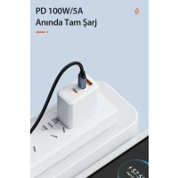 Newface Toocki TQ-X03 2M 100W Hasırlı Type-C to Type-C PD Hızlı Şarj Kablosu - Mavi