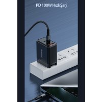 Newface Toocki TQ-X08 2M 100W Hasırlı Type-C to Type-C PD Hızlı Şarj Kablosu - Gri