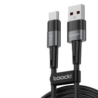 Newface Toocki TQ-X08F 1M 66W Hasırlı Usb to Type-C PD Hızlı Şarj Kablosu - Gri