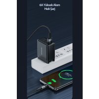 Newface Toocki TQ-X08F 1M 66W Hasırlı Usb to Type-C PD Hızlı Şarj Kablosu - Siyah