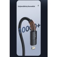 Newface Toocki TQ-X08L 1M 2.4A Hasırlı Usb to Lightning PD Hızlı Şarj Kablosu - Mavi