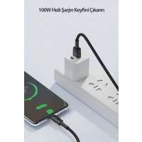 Newface Toocki TQ-X12 1M 100W Hasırlı Usb to Type-C PD Hızlı Şarj Kablosu - Siyah