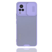 Newface Vivo V21 Kılıf Platin Kamera Koruma Silikon - Lila