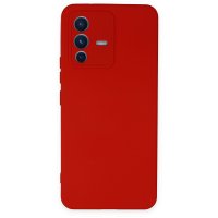 Newface Vivo V23 5G Kılıf Nano içi Kadife  Silikon - Kırmızı