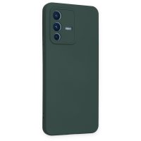 Newface Vivo V23 5G Kılıf Nano içi Kadife Silikon - Koyu Yeşil