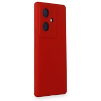 Newface Vivo V29 Lite Kılıf Nano içi Kadife Silikon - Kırmızı