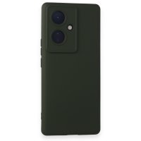 Newface Vivo V29 Lite Kılıf Nano içi Kadife Silikon - Koyu Yeşil