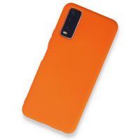 Newface Vivo Y11S Kılıf Nano içi Kadife Silikon - Turuncu