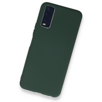 Newface Vivo Y11S Kılıf Nano içi Kadife  Silikon - Koyu Yeşil