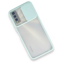 Newface Vivo Y11S Kılıf Palm Buzlu Kamera Sürgülü Silikon - Turkuaz