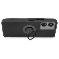 Newface Vivo Y16 Kılıf Montreal Yüzüklü Silikon Kapak - Siyah