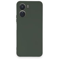 Newface Vivo Y16 Kılıf Nano içi Kadife Silikon - Koyu Yeşil