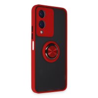 Newface Vivo Y17S Kılıf Montreal Yüzüklü Silikon Kapak - Kırmızı