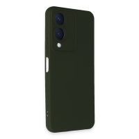 Newface Vivo Y17S Kılıf Nano içi Kadife Silikon - Koyu Yeşil