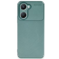 Newface Vivo Y18 Kılıf Auto Focus Karbon Kapak - Koyu Yeşil