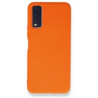 Newface Vivo Y20 Kılıf Nano içi Kadife Silikon - Turuncu