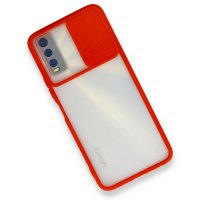 Newface Vivo Y20 Kılıf Palm Buzlu Kamera Sürgülü Silikon - Kırmızı