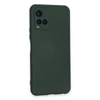 Newface Vivo Y21 Kılıf Nano içi Kadife Silikon - Koyu Yeşil