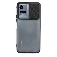 Newface Vivo Y21 Kılıf Palm Buzlu Kamera Sürgülü Silikon - Siyah