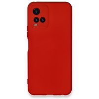 Newface Vivo Y21S Kılıf Nano içi Kadife  Silikon - Kırmızı