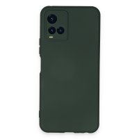 Newface Vivo Y21S Kılıf Nano içi Kadife  Silikon - Koyu Yeşil