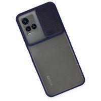 Newface Vivo Y21S Kılıf Palm Buzlu Kamera Sürgülü Silikon - Lacivert
