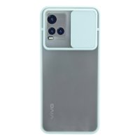 Newface Vivo Y21S Kılıf Palm Buzlu Kamera Sürgülü Silikon - Turkuaz