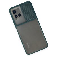 Newface Vivo Y21S Kılıf Palm Buzlu Kamera Sürgülü Silikon - Yeşil