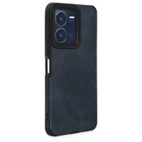 Newface Vivo Y22S Kılıf Loop Deri Silikon - Lacivert