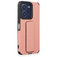Newface Vivo Y22S Kılıf Mega Standlı Silikon - Pudra