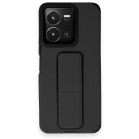 Newface Vivo Y22S Kılıf Mega Standlı Silikon - Siyah