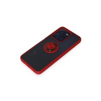 Newface Vivo Y22S Kılıf Montreal Yüzüklü Silikon Kapak - Kırmızı