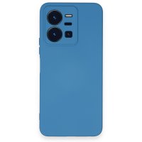 Newface Vivo Y22S Kılıf Nano içi Kadife  Silikon - Mavi